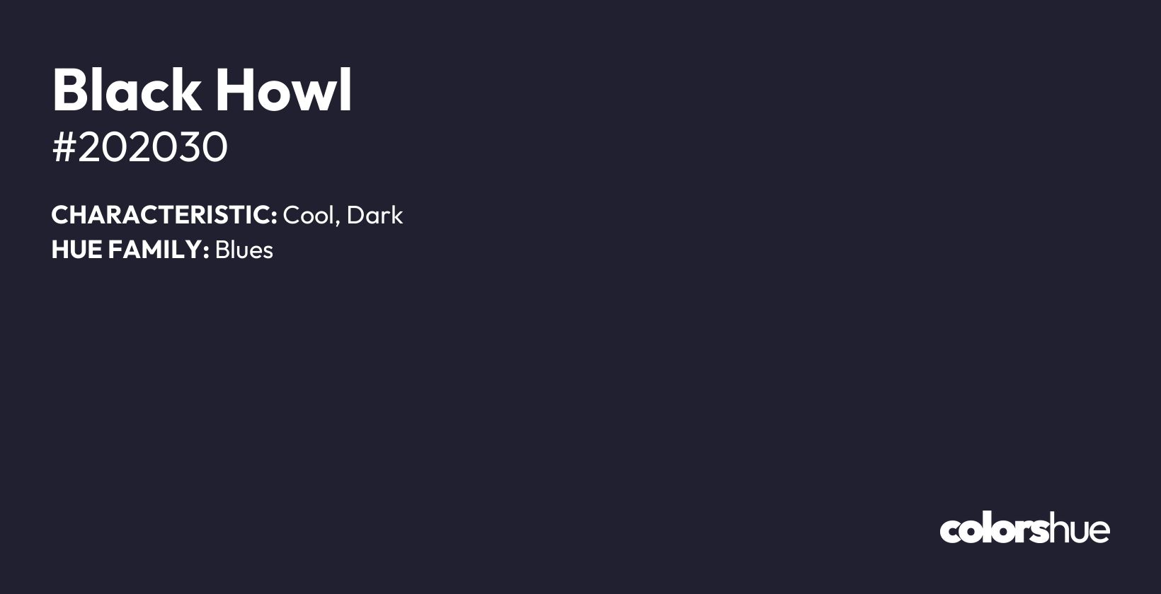 Black Howl color, hex code #202030