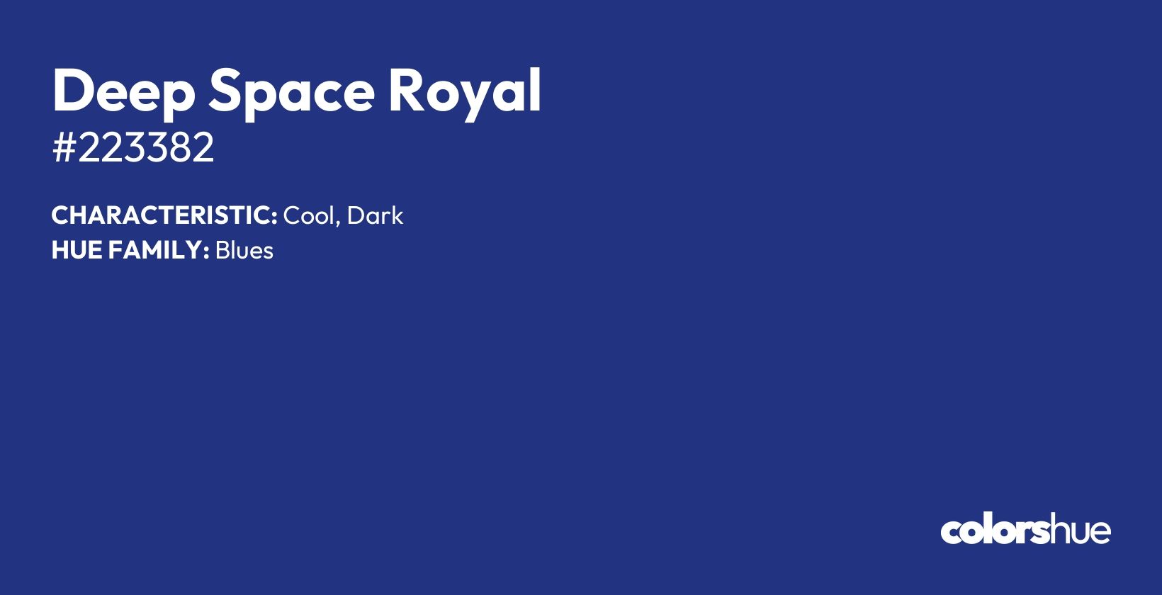 Deep Space Royal color, hex code #223382