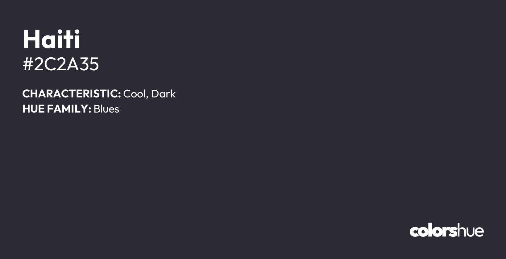 Haiti color, hex code #2c2a35