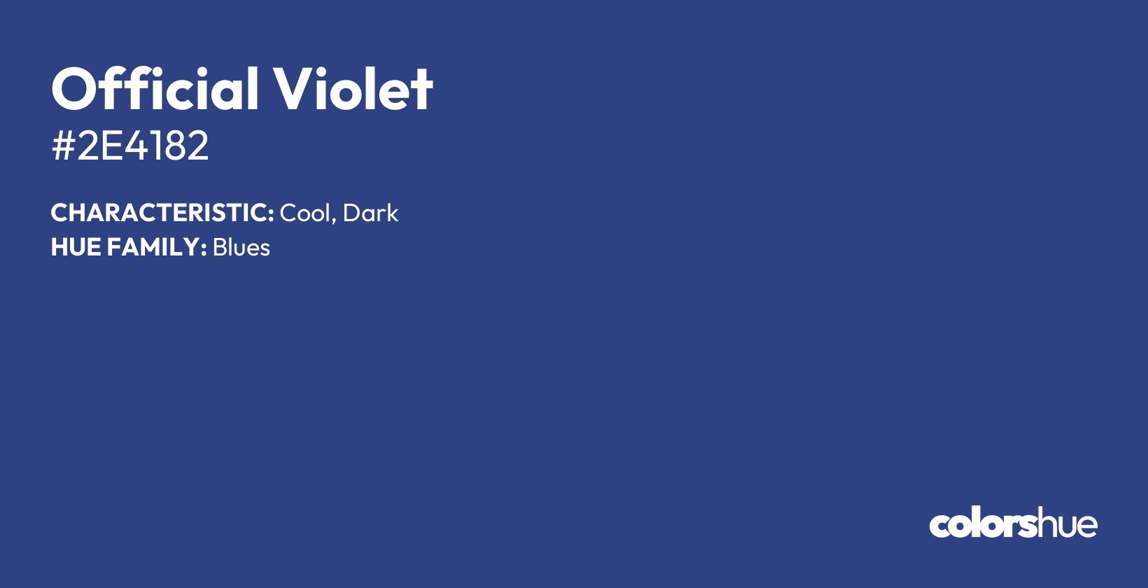 Official Violet color, hex code #2e4182