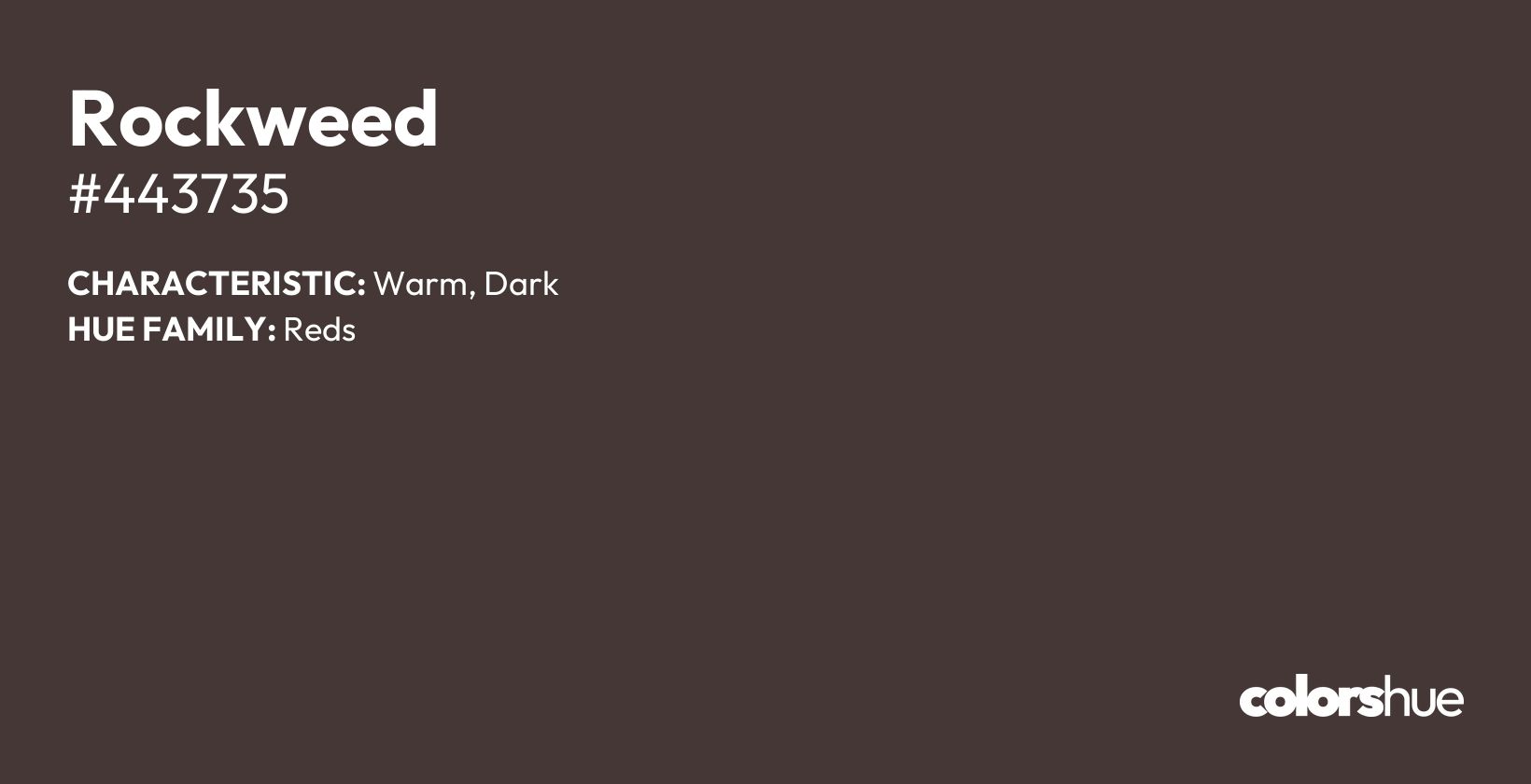 Rockweed color, hex code #443735