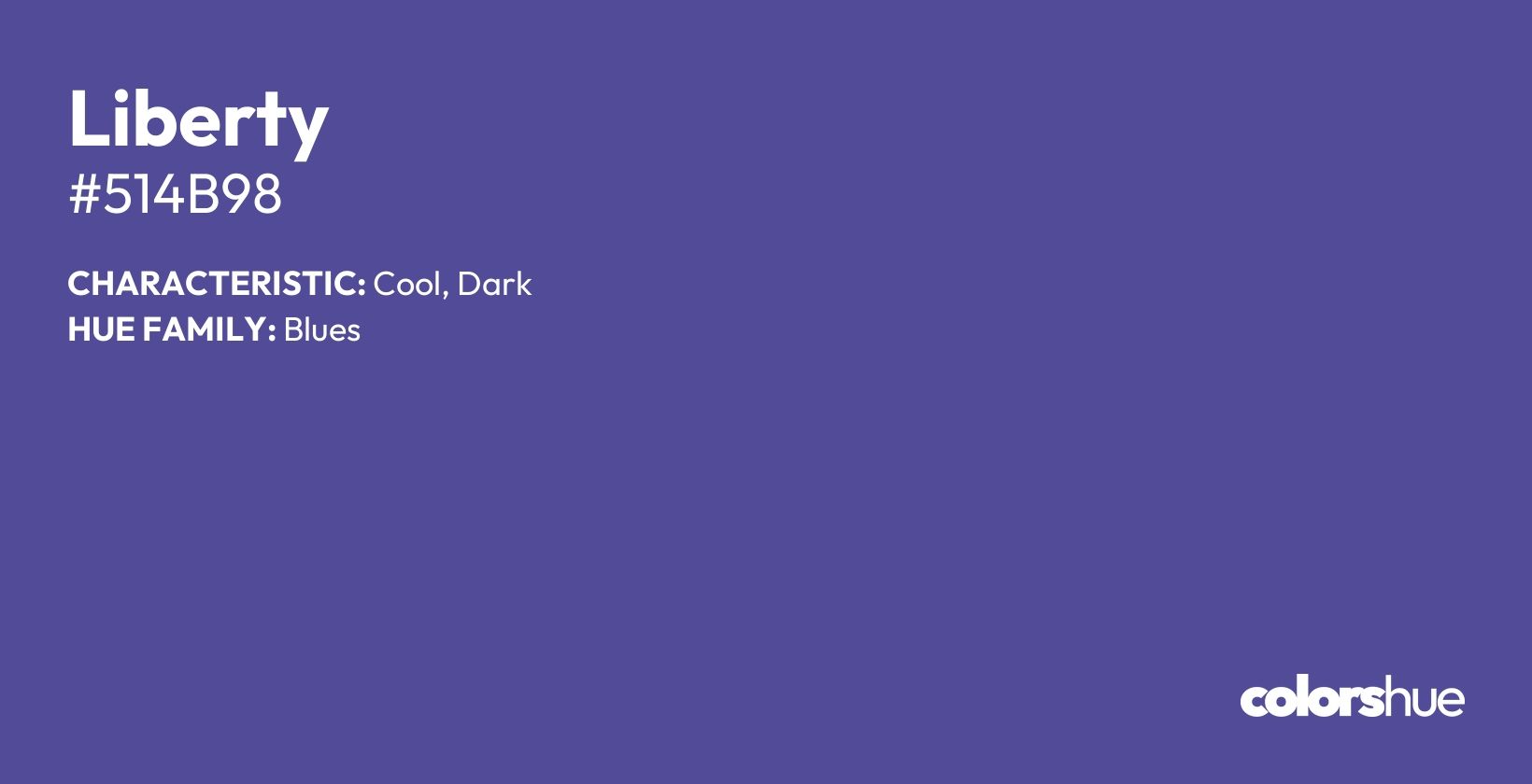 Liberty color, hex code #514b98