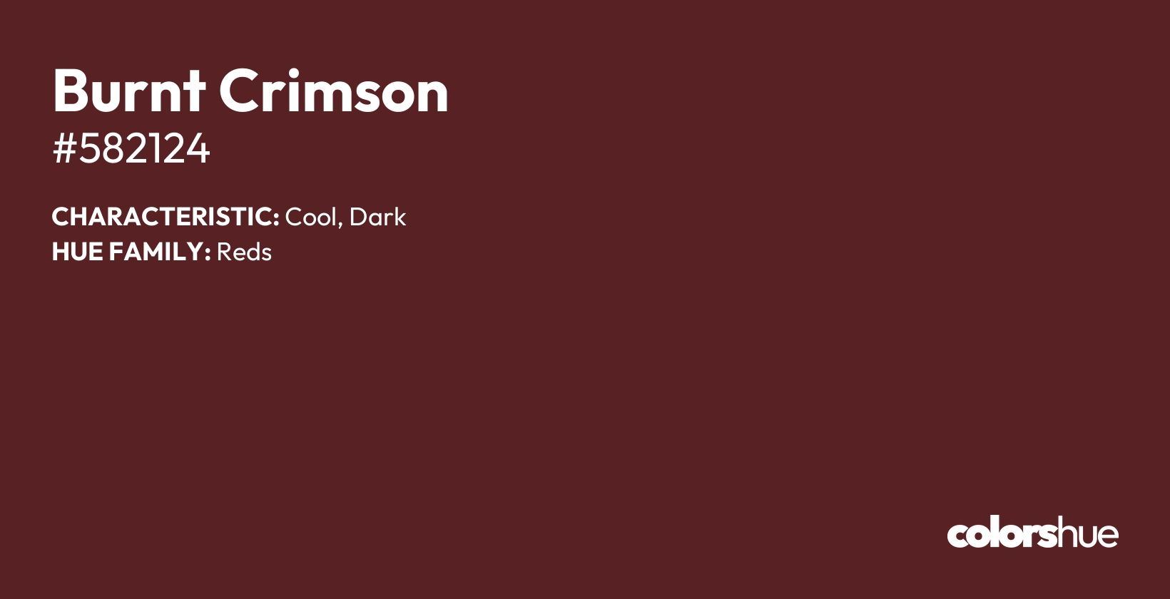 Burnt Crimson color, hex code #582124