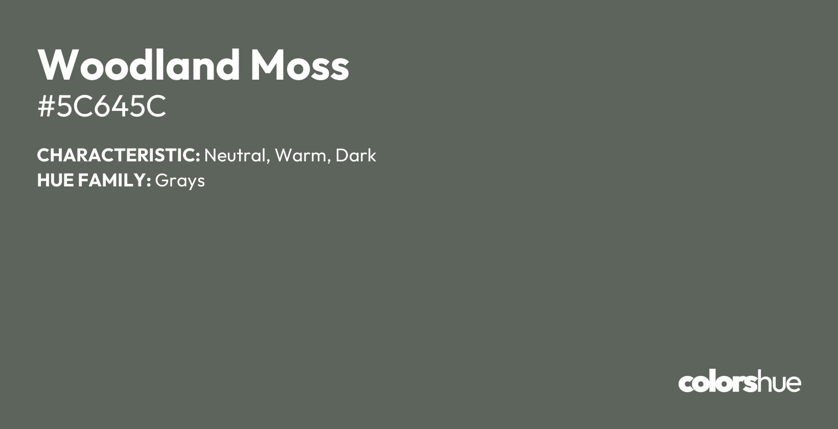 Woodland Moss color, hex code #5c645c