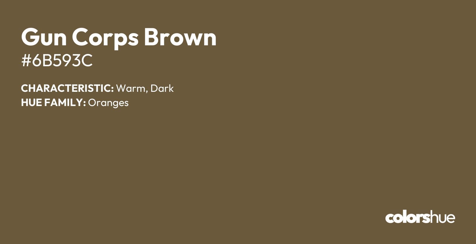 Gun Corps Brown color, hex code #6b593c