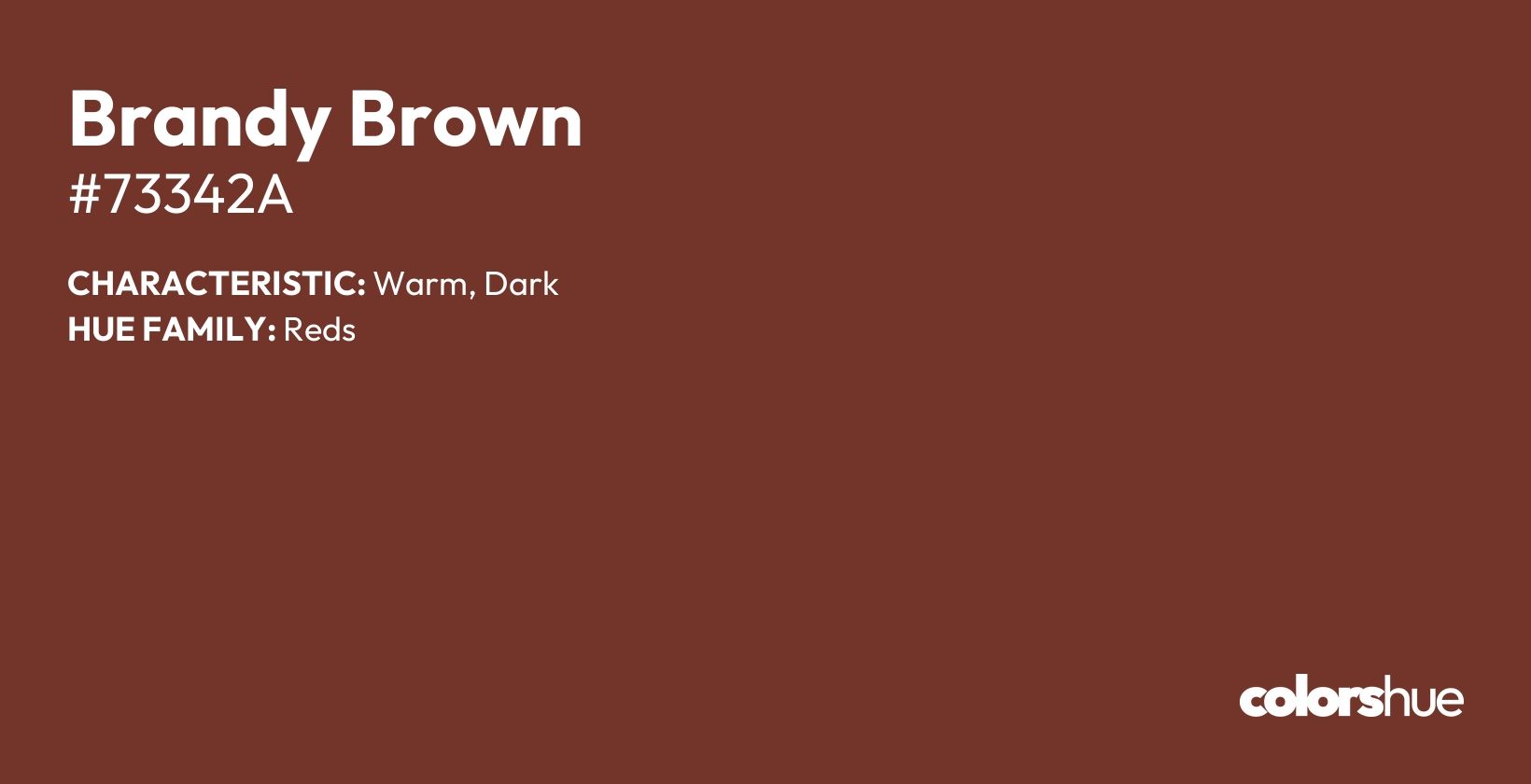 Brandy Brown color, hex code #73342a