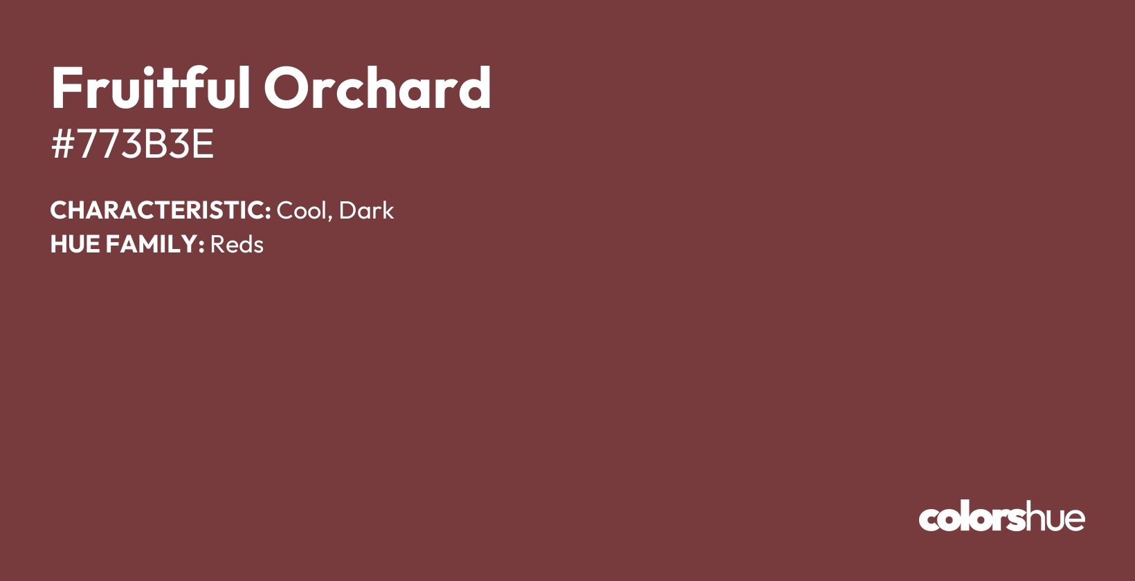 Fruitful Orchard color, hex code #773b3e