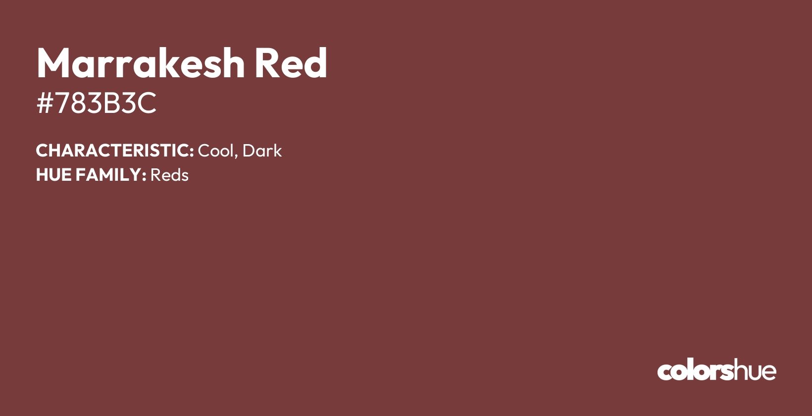 Marrakesh Red color, hex code #783b3c