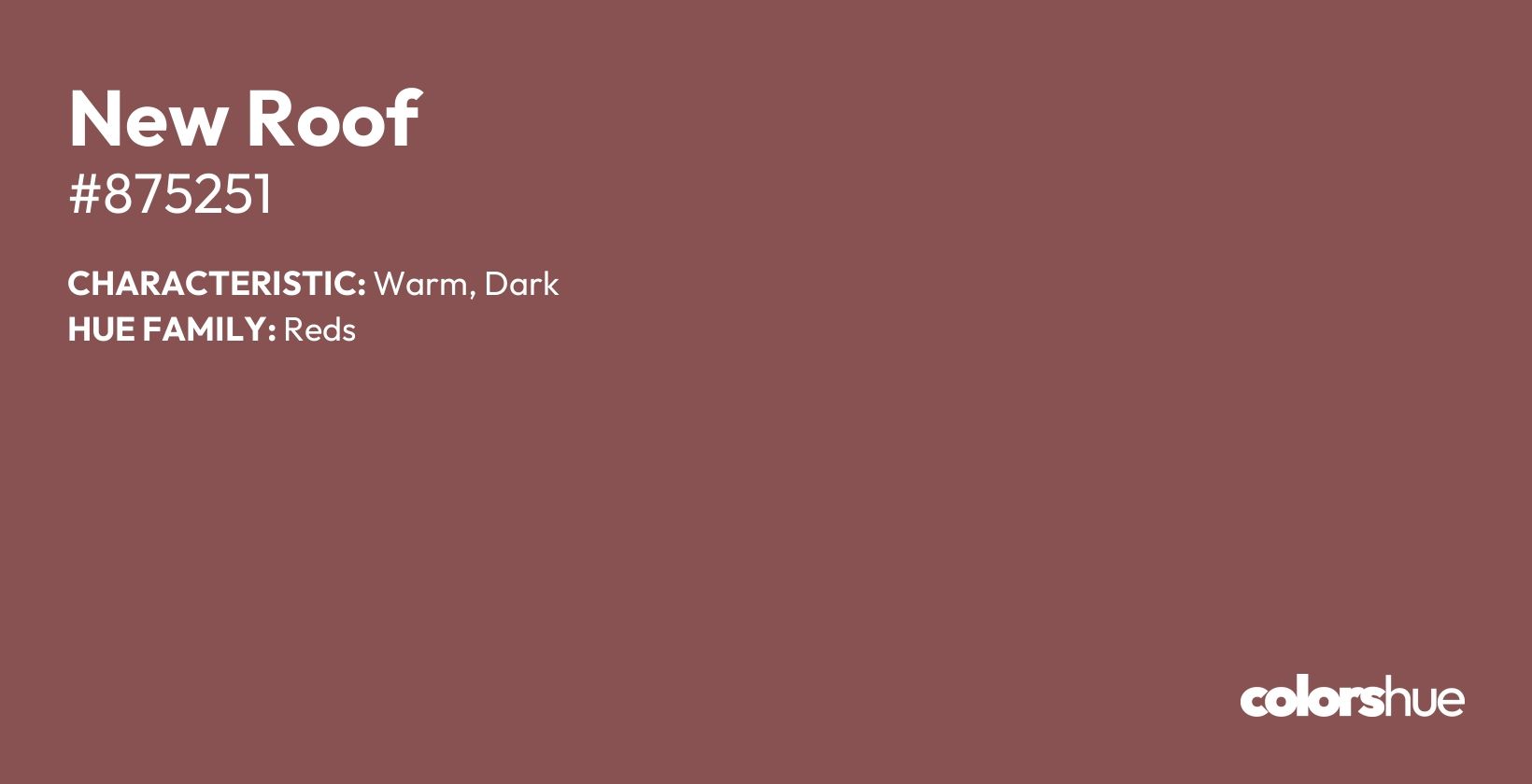 New Roof color, hex code #875251
