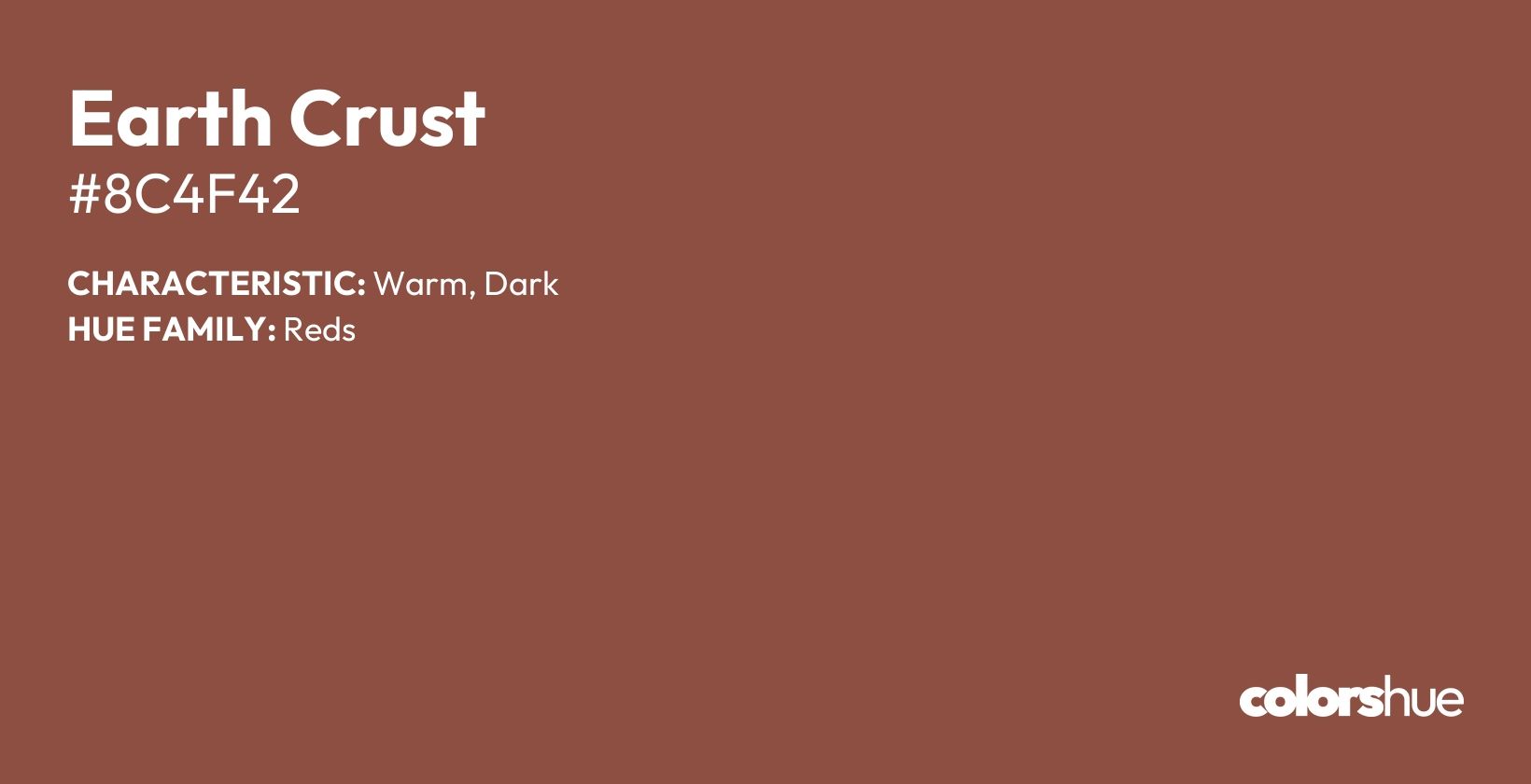 Earth Crust color, hex code #8c4f42