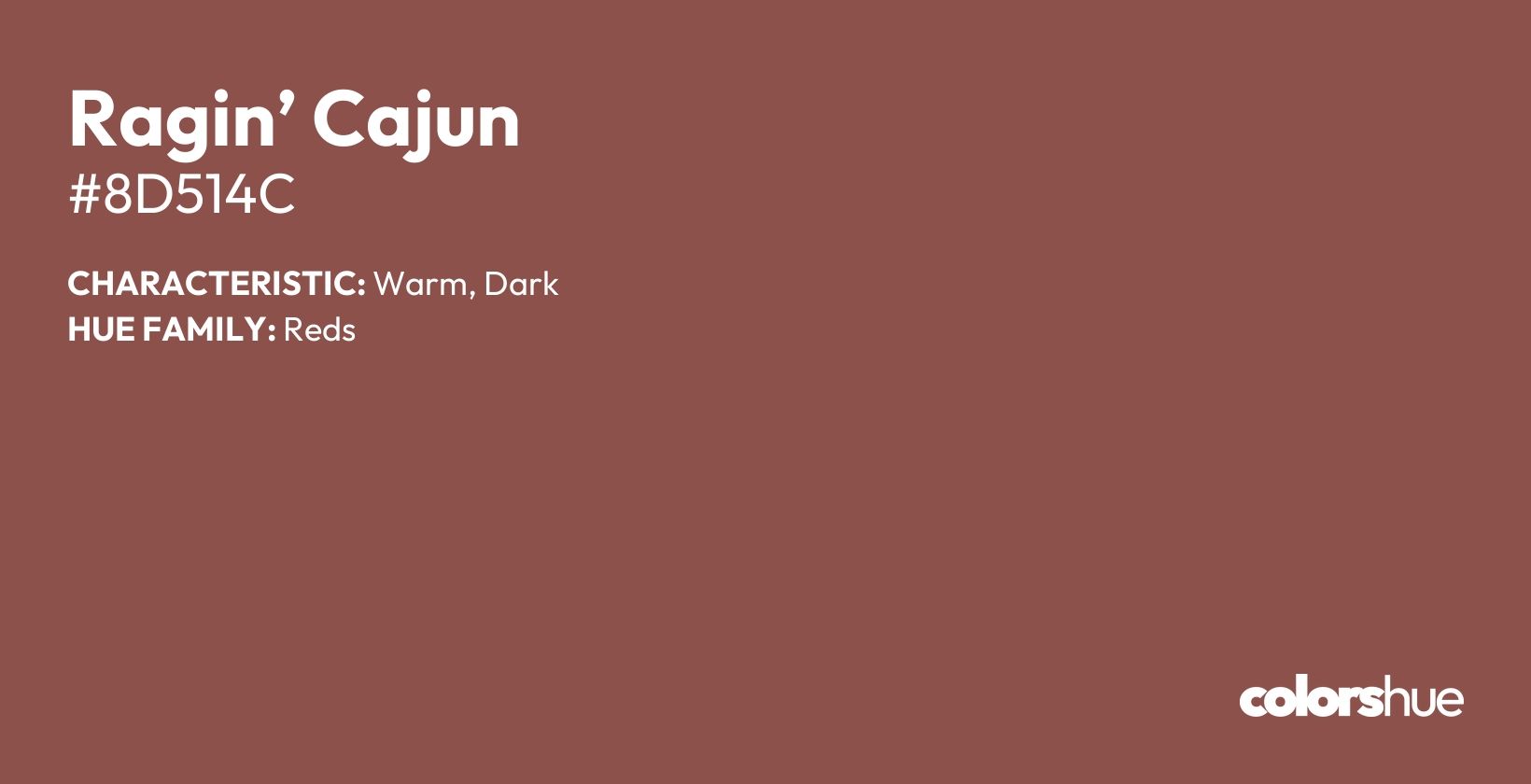 Ragin’ Cajun color, hex code #8d514c