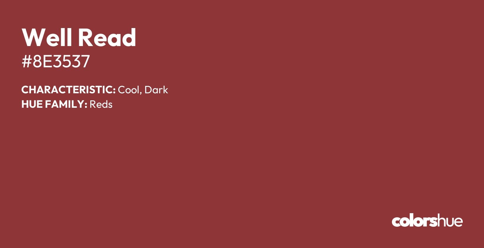 Well Read color, hex code #8e3537