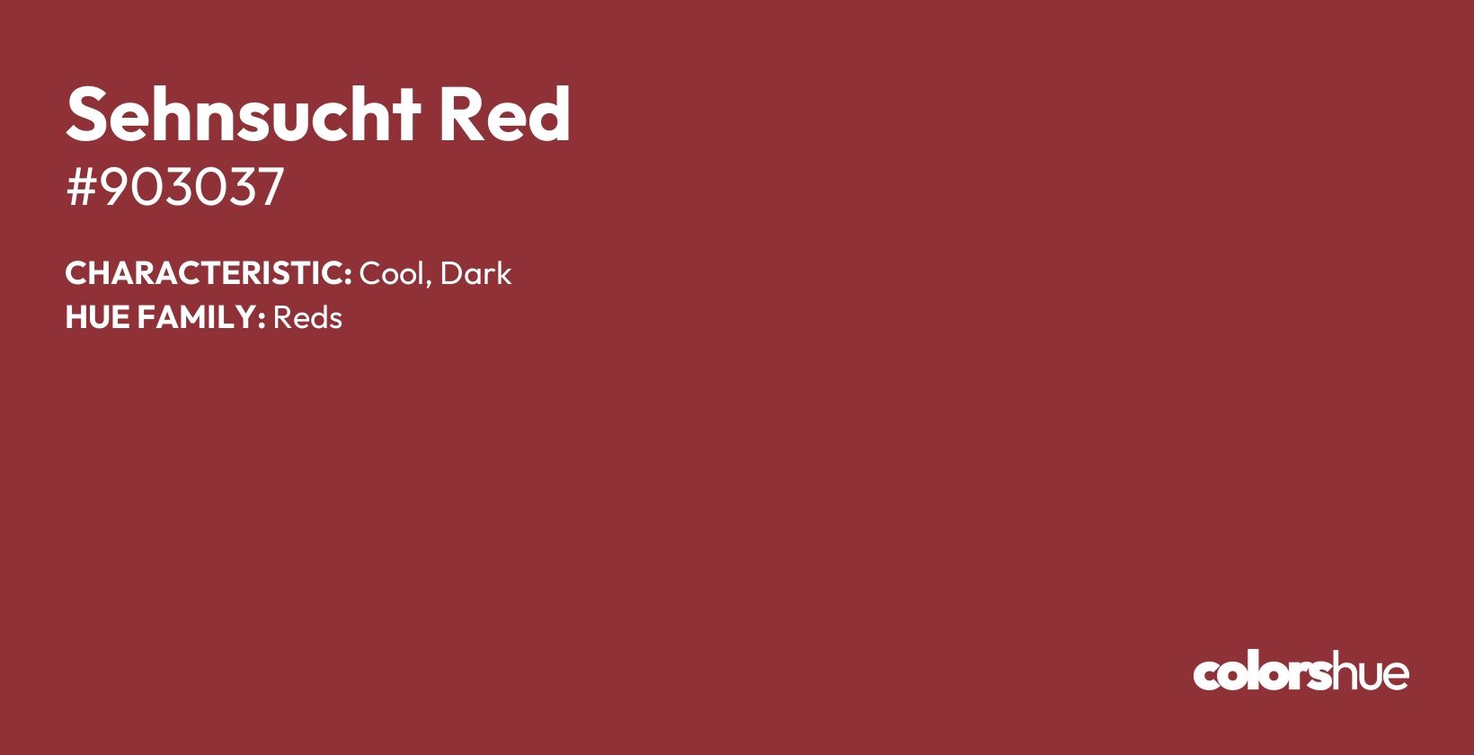 Sehnsucht Red color, hex code #903037
