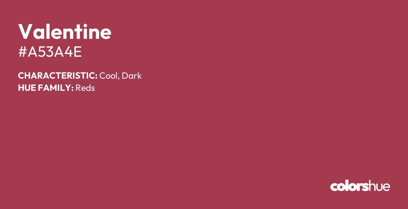 Valentine color, hex code #a53a4e