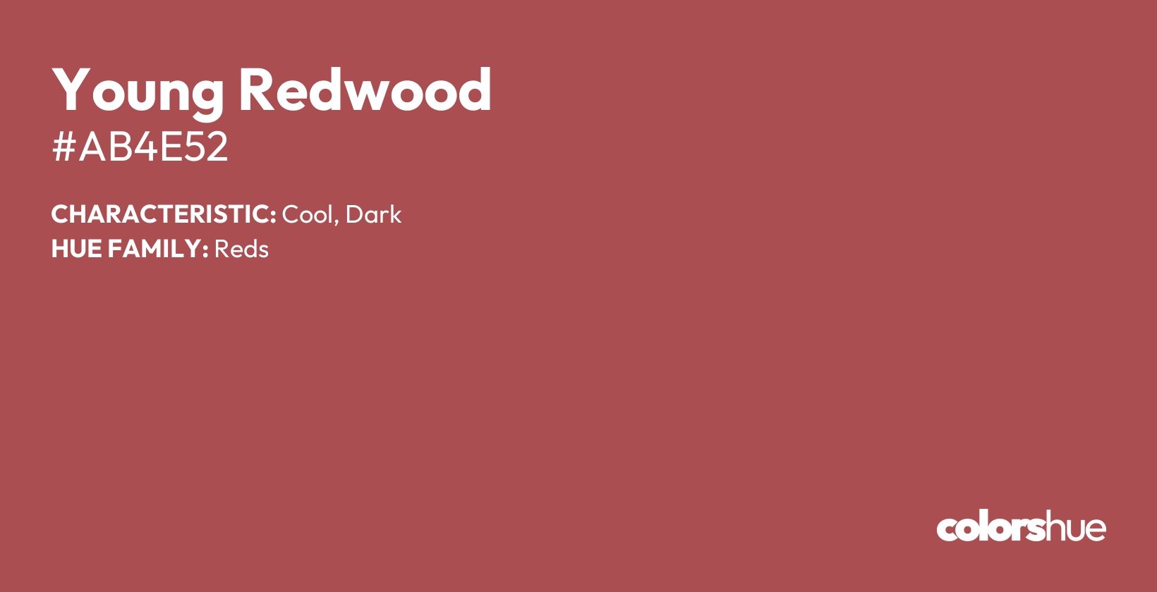 Young Redwood color, hex code #ab4e52