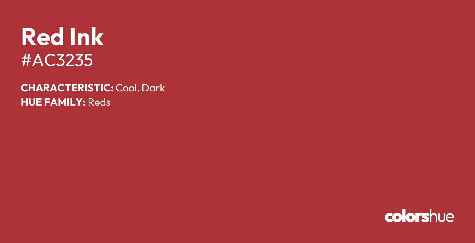 Red Ink color, hex code #ac3235