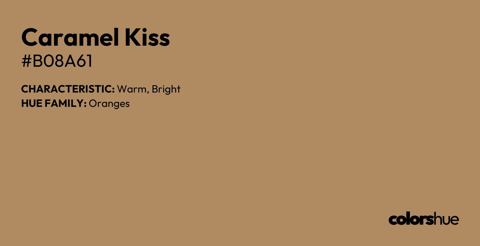 Caramel Kiss color, hex code #b08a61