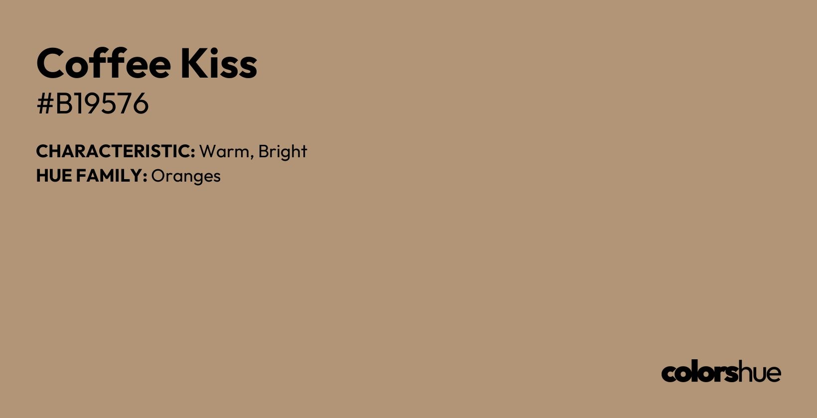 Coffee Kiss color, hex code #b19576