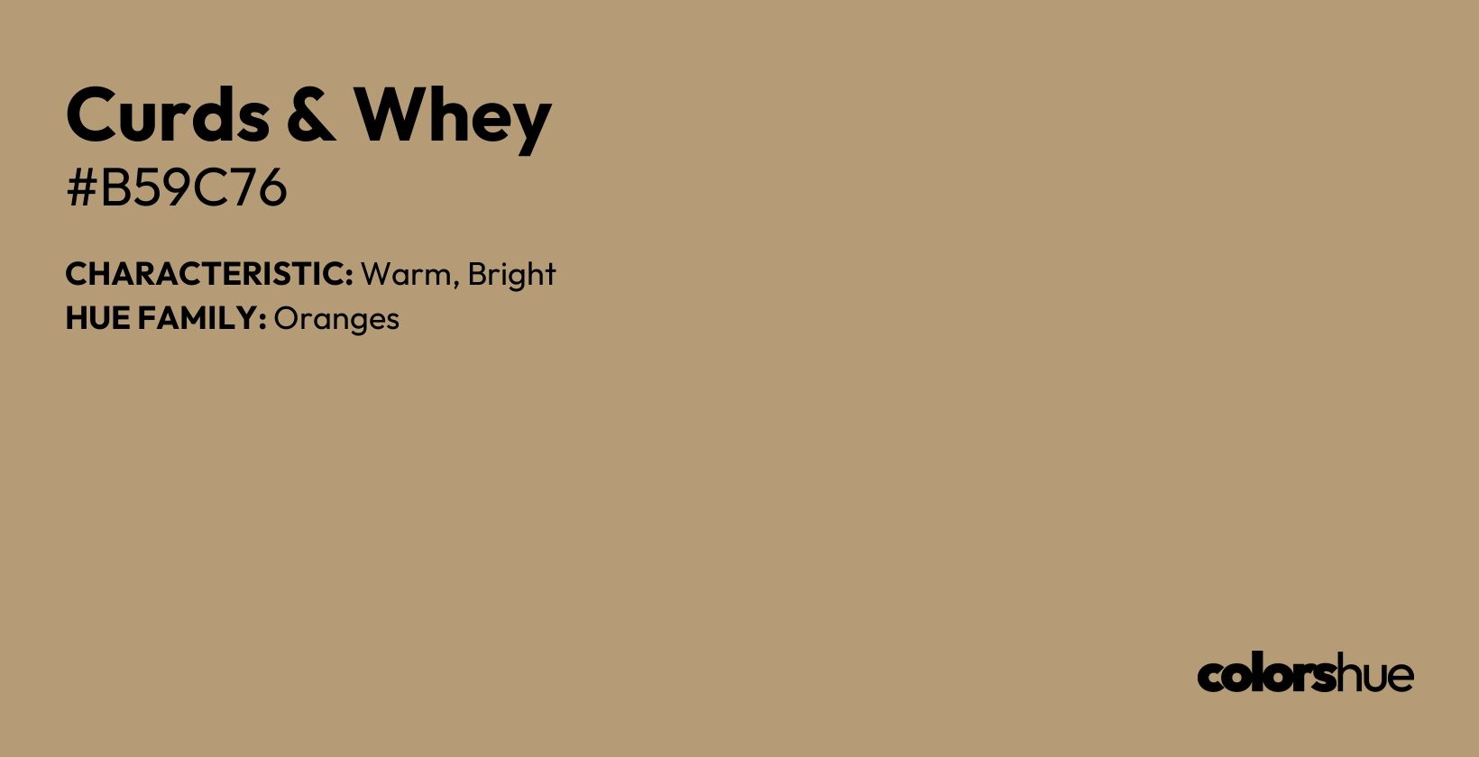 Curds & Whey color, hex code #b59c76