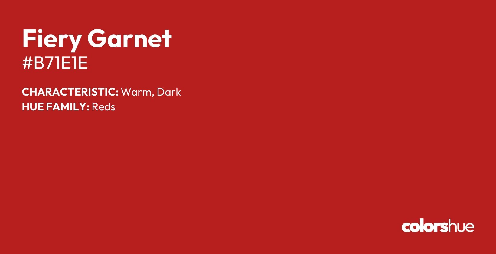 Fiery Garnet color, hex code #b71e1e