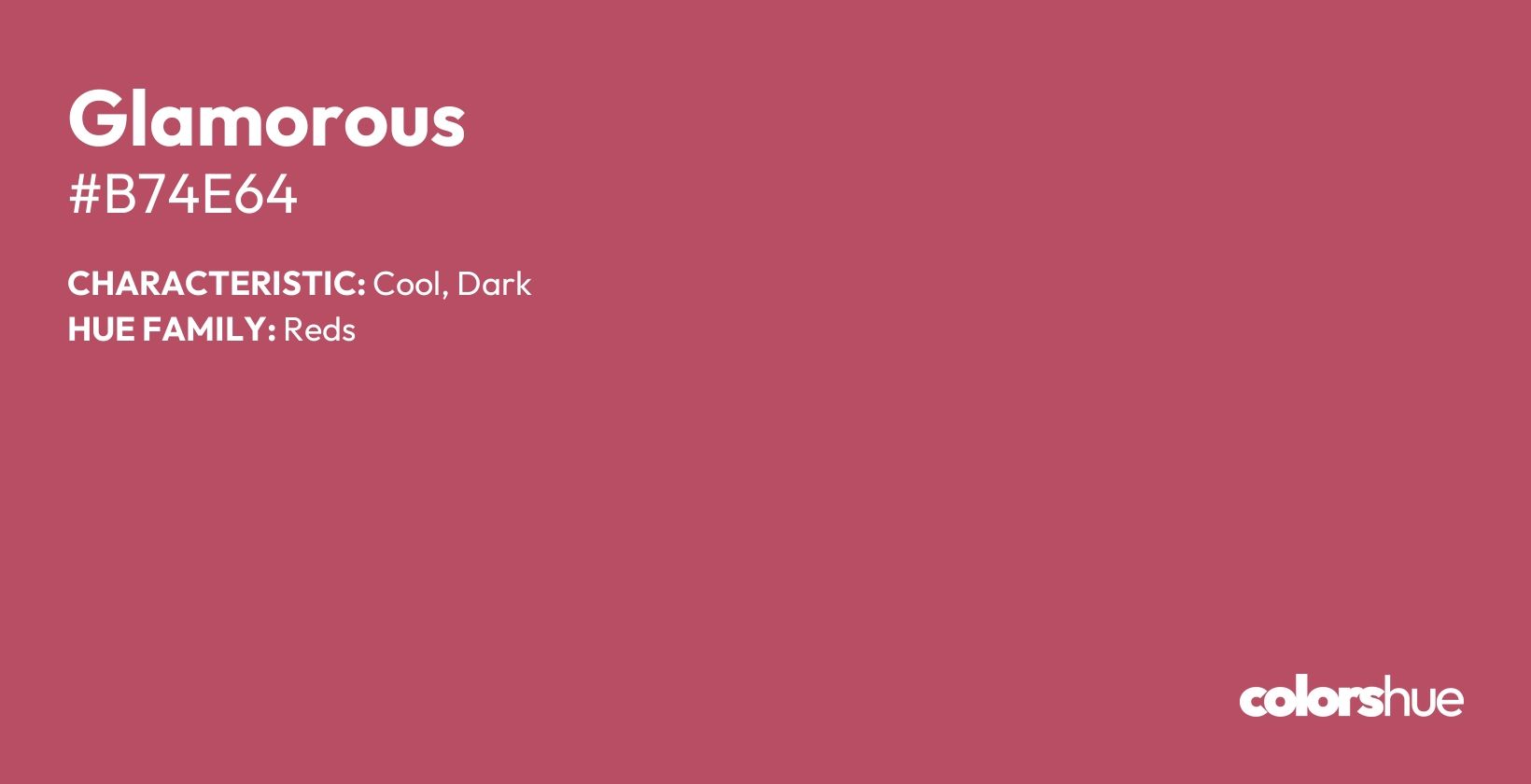 Glamorous color, hex code #b74e64