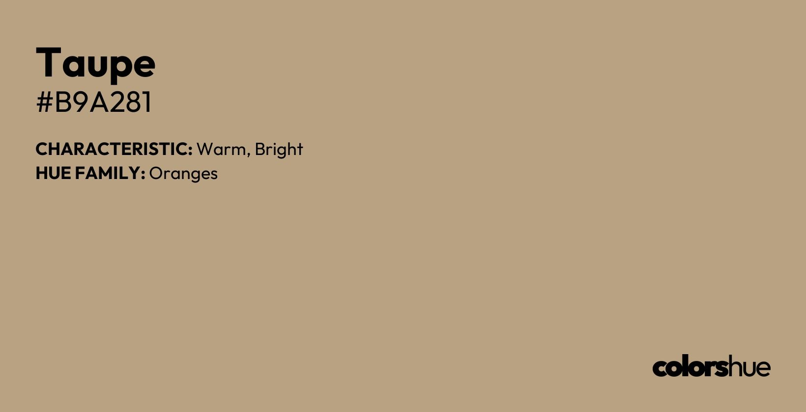Taupe color, hex code #b9a281