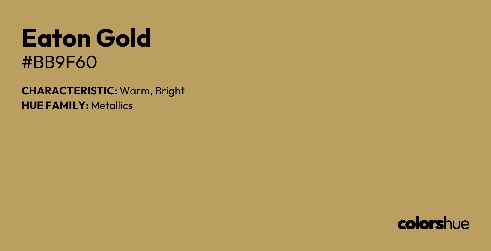Eaton Gold color, hex code #bb9f60