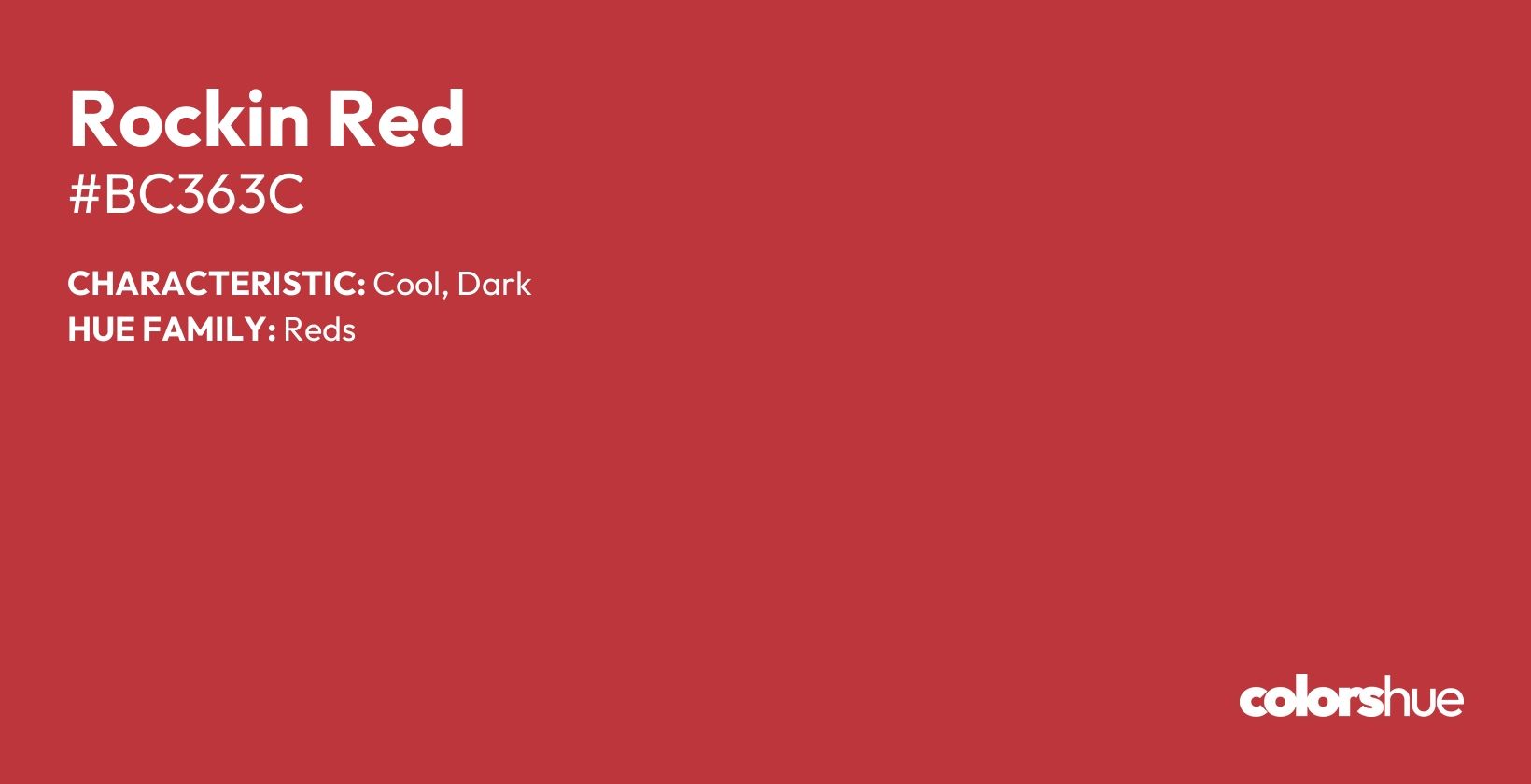 Rockin Red color, hex code #bc363c