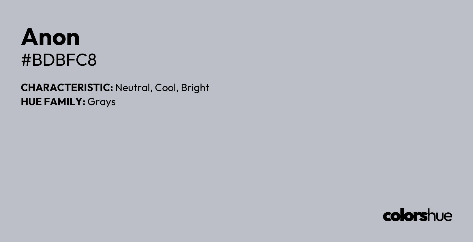 Anon color, hex code #bdbfc8