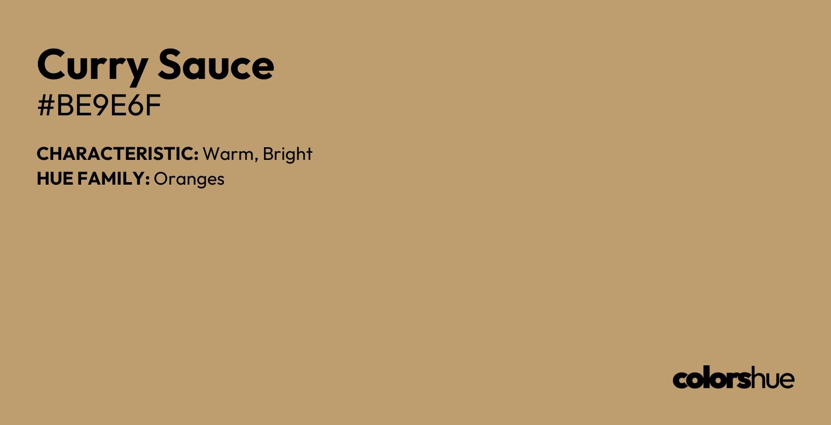 Curry Sauce color, hex code #be9e6f
