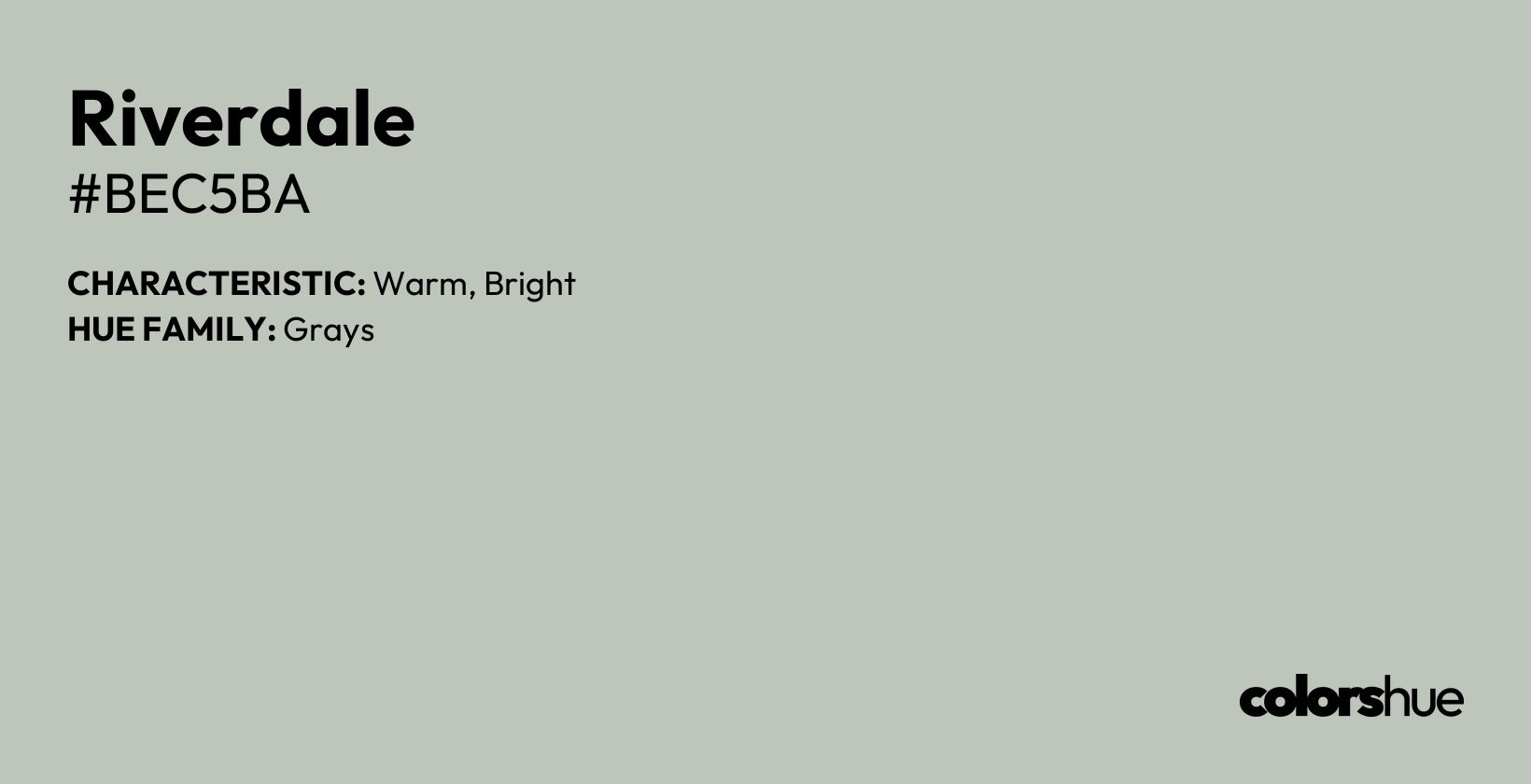 Riverdale color, hex code #bec5ba