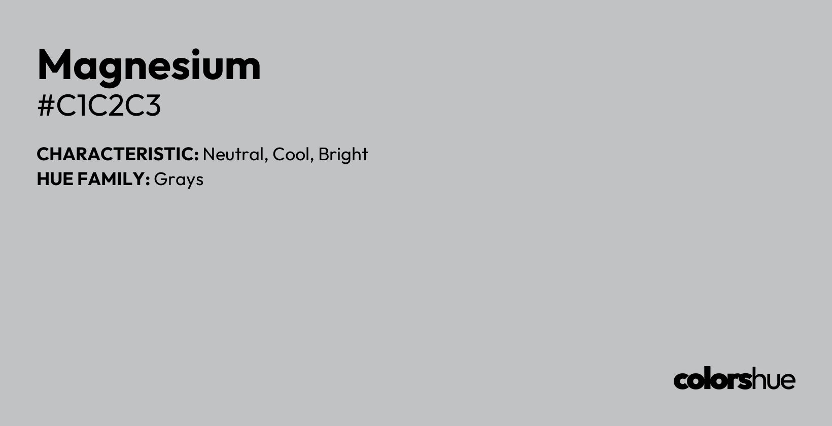 Magnesium color, hex code #c1c2c3