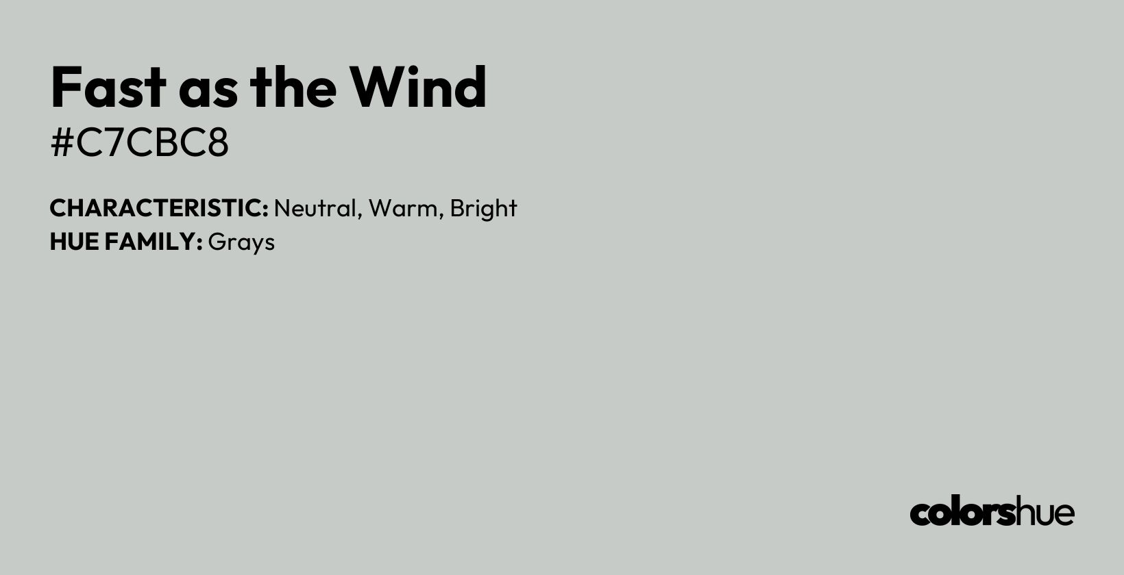 Fast as the Wind color, hex code #c7cbc8
