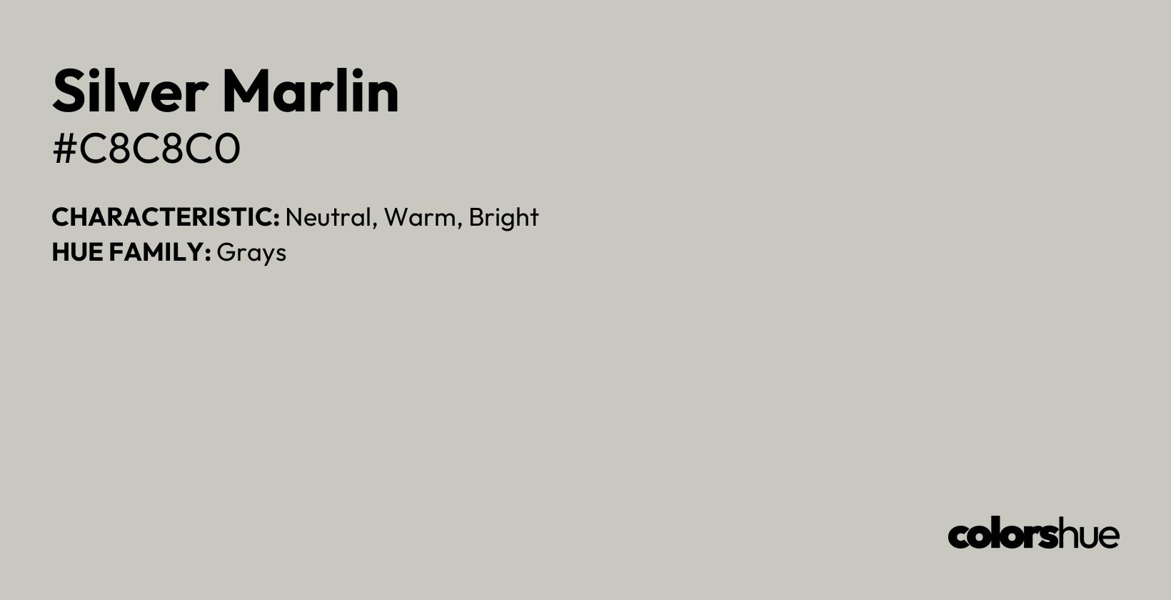 Silver Marlin color, hex code #c8c8c0