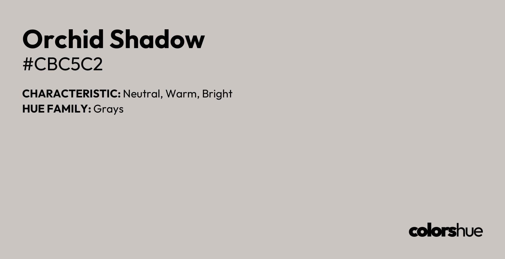 Orchid Shadow color, hex code #cbc5c2