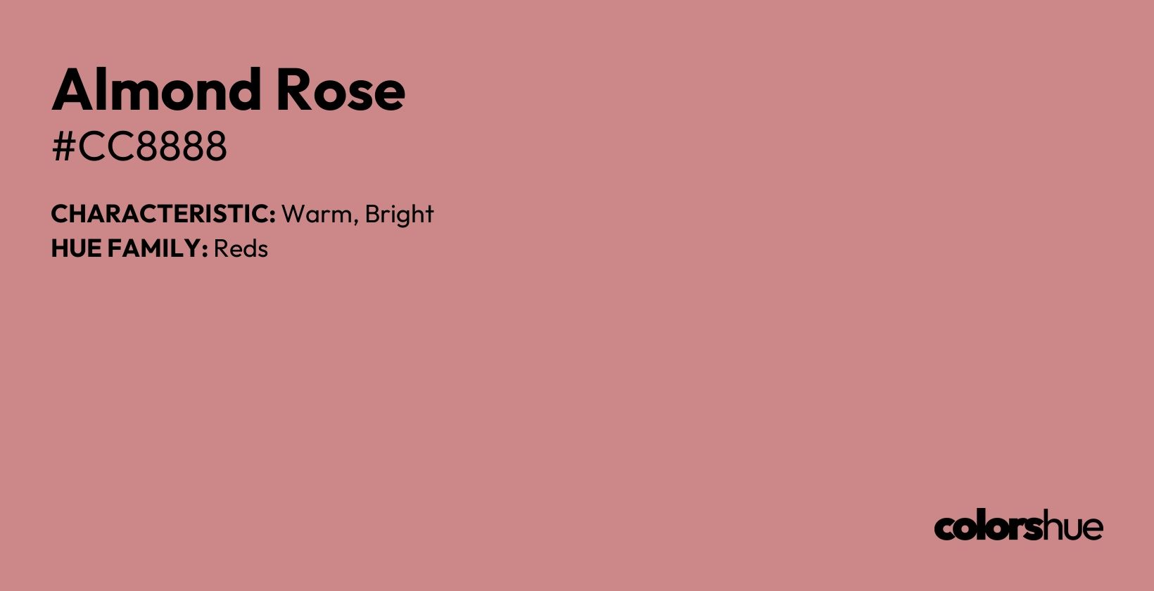 Almond Rose color, hex code #cc8888