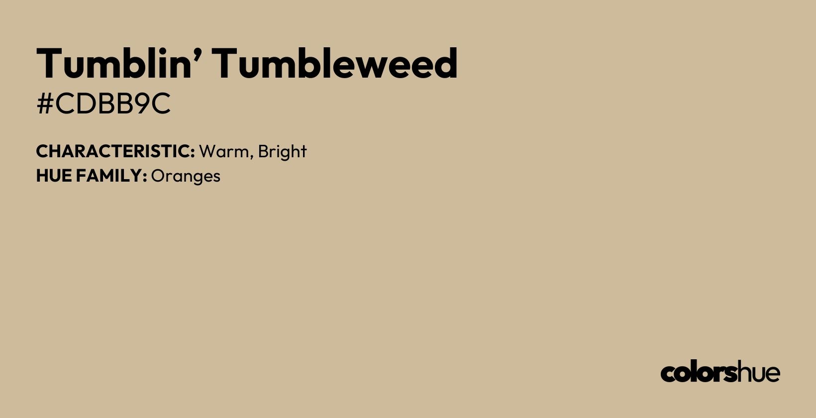 Tumblin’ Tumbleweed color, hex code #cdbb9c