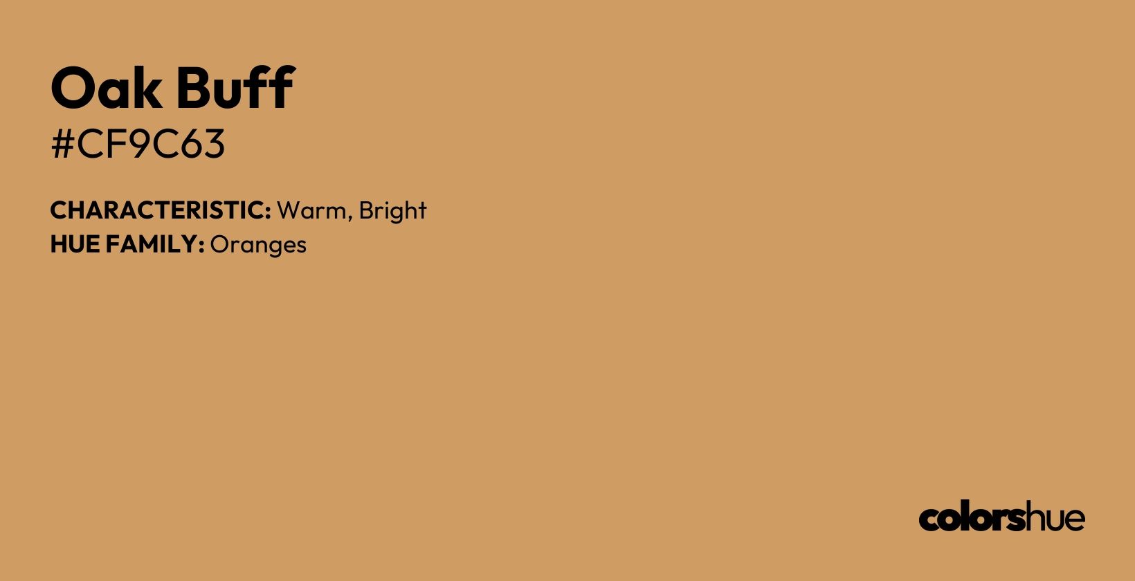 Oak Buff color, hex code #cf9c63
