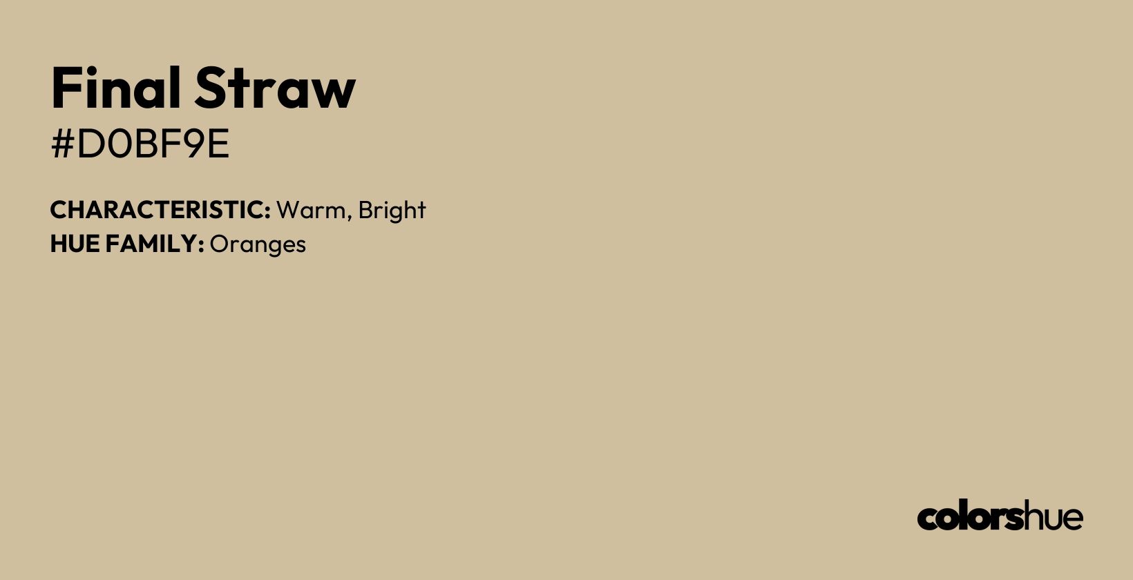 Final Straw color, hex code #d0bf9e