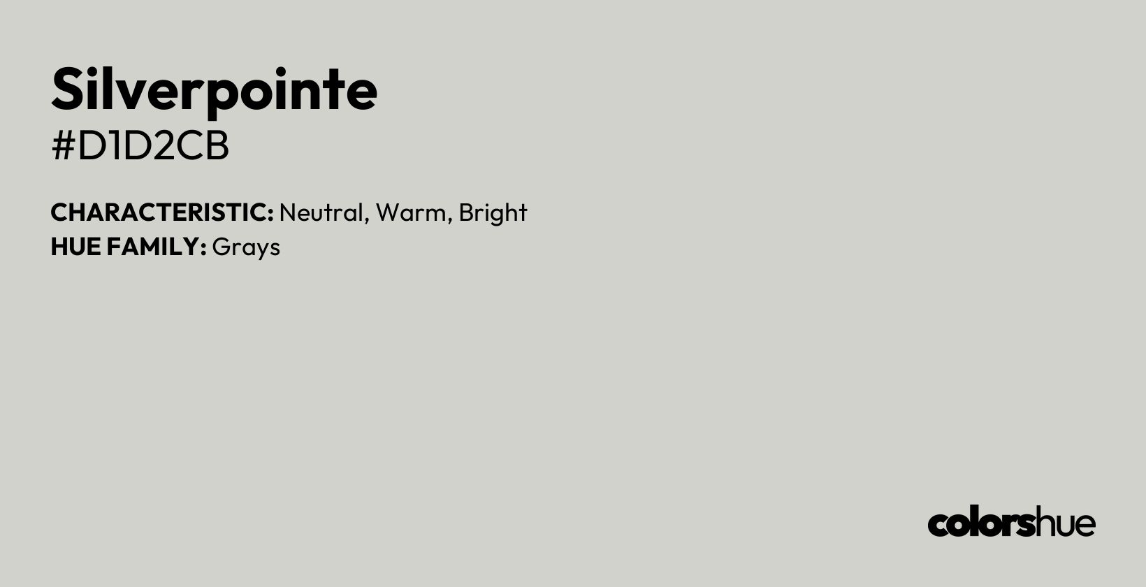 Silverpointe color, hex code #d1d2cb