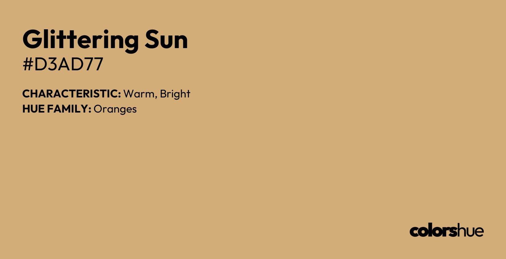 Glittering Sun color, hex code #d3ad77
