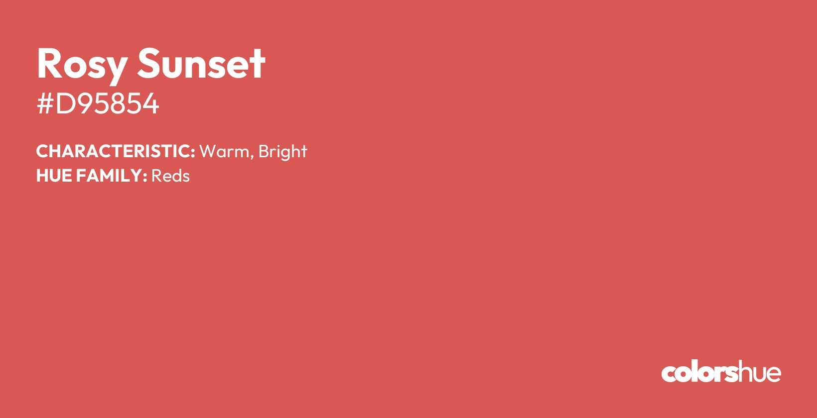 Rosy Sunset color, hex code #d95854
