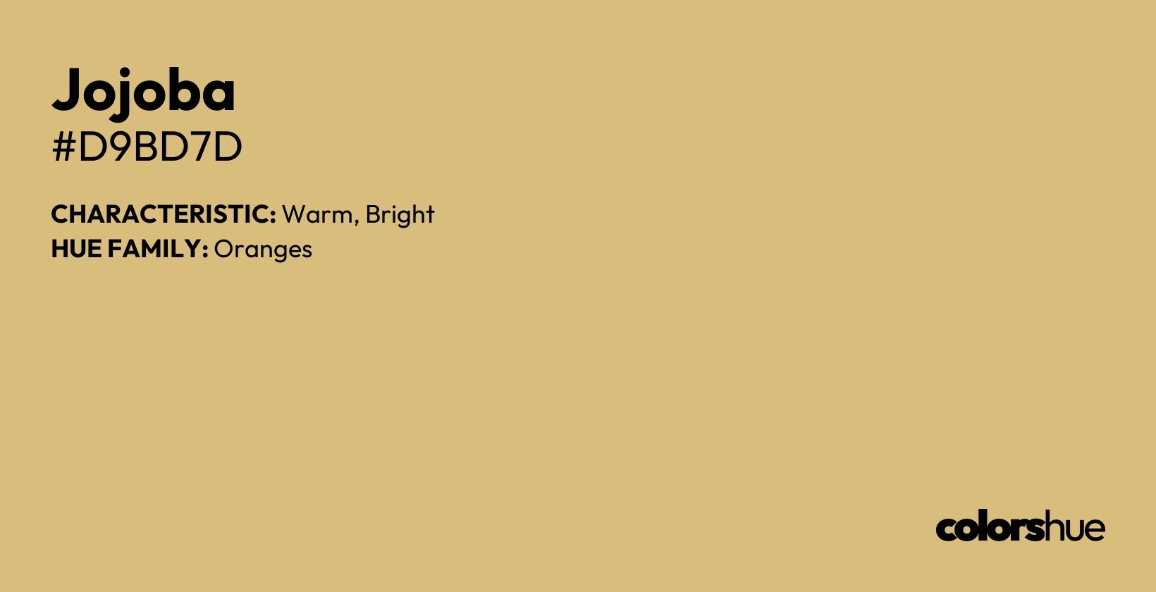 Jojoba color, hex code #d9bd7d