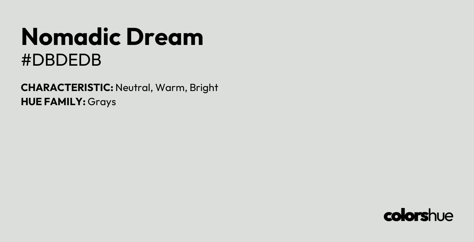 Nomadic Dream color, hex code #dbdedb