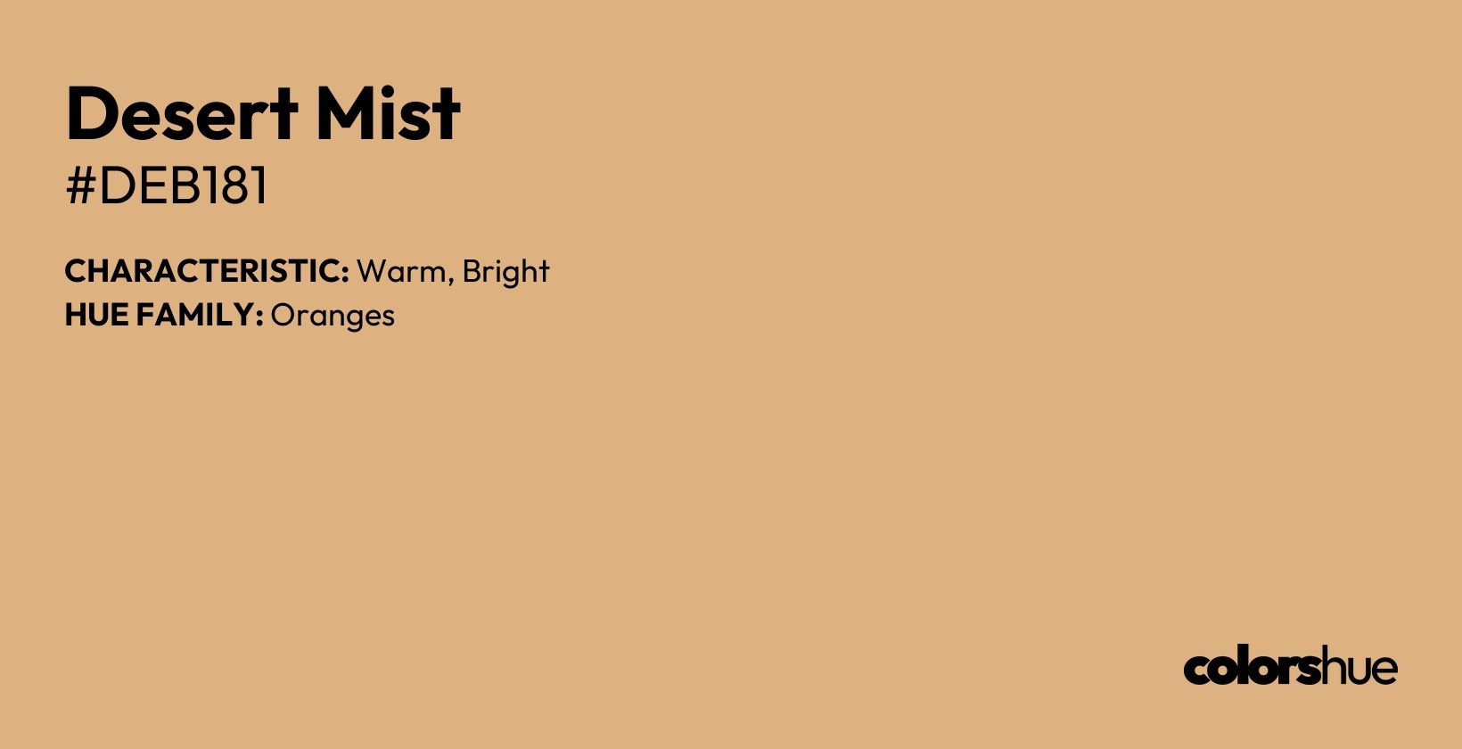 Desert Mist color, hex code #deb181