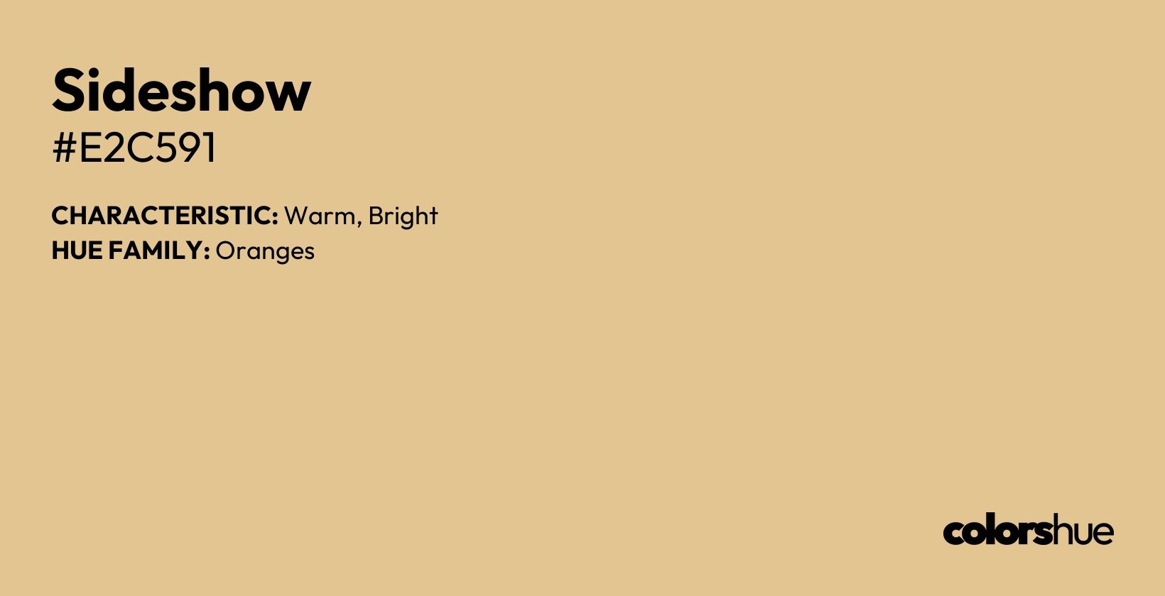 Sideshow color, hex code #e2c591