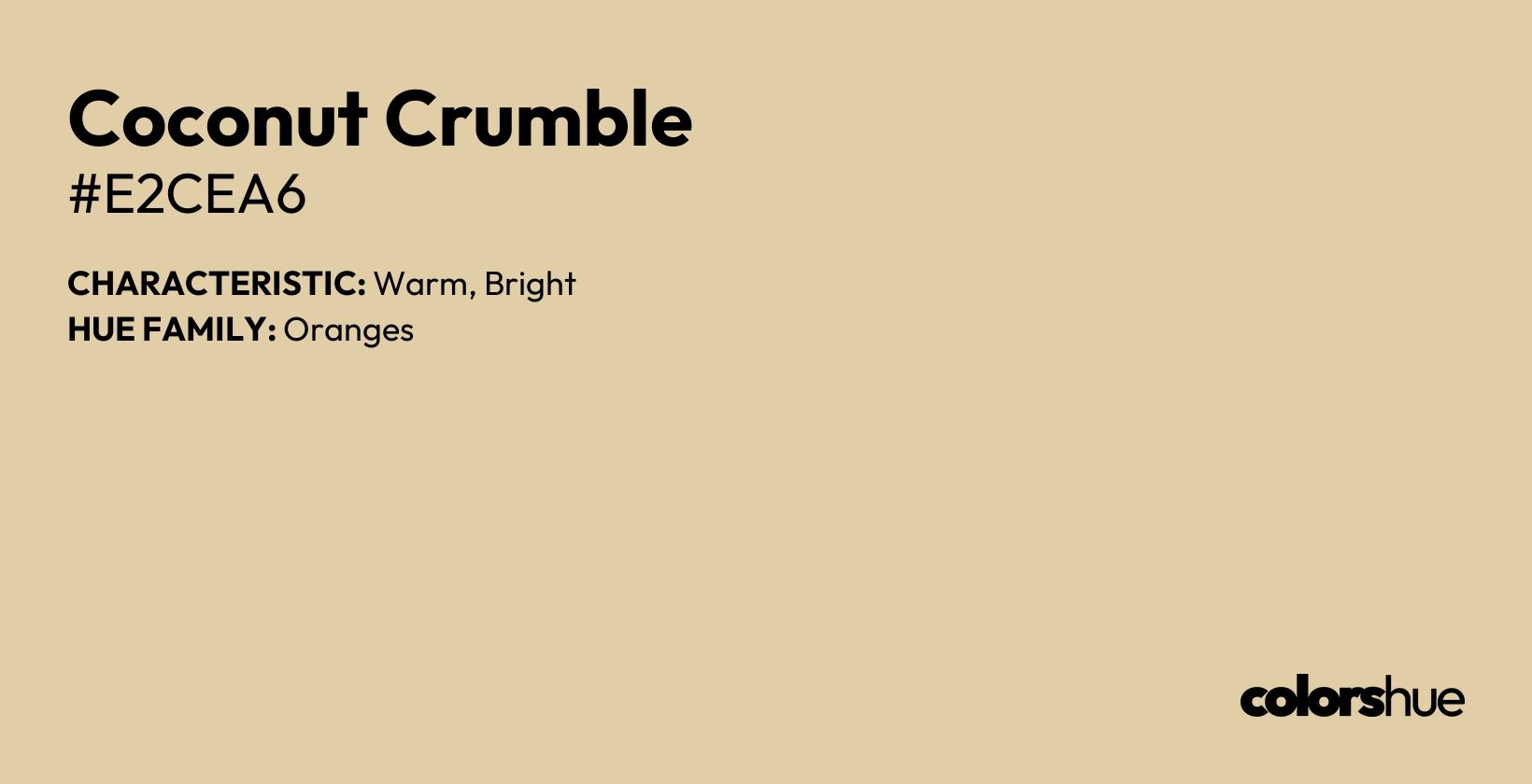 Coconut Crumble color, hex code #e2cea6