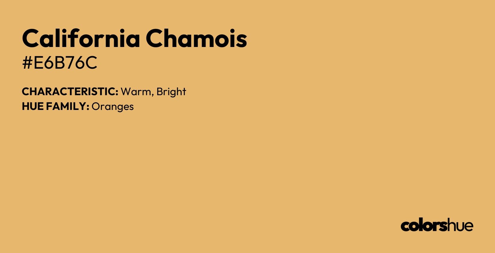 California Chamois color, hex code #e6b76c