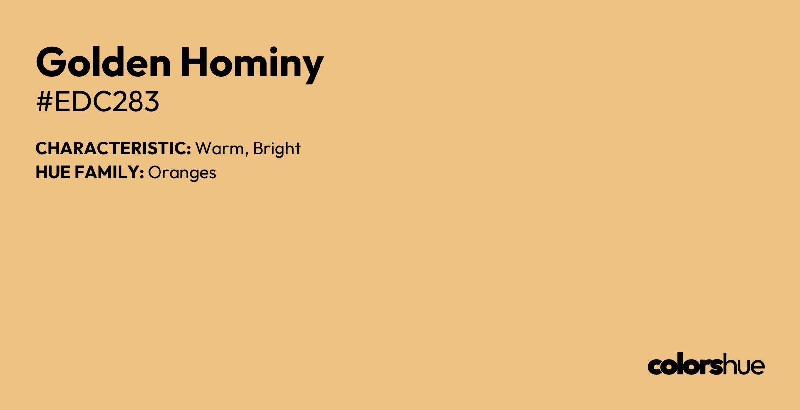 Golden Hominy color, hex code #edc283