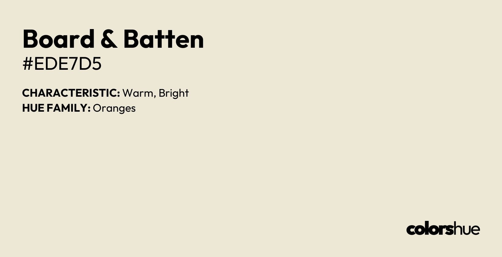 Board & Batten color, hex code #ede7d5